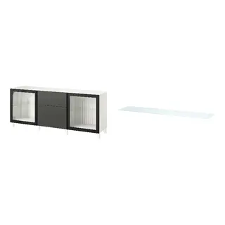 BESTÅ set: storage combination with drawers x3 + top panel