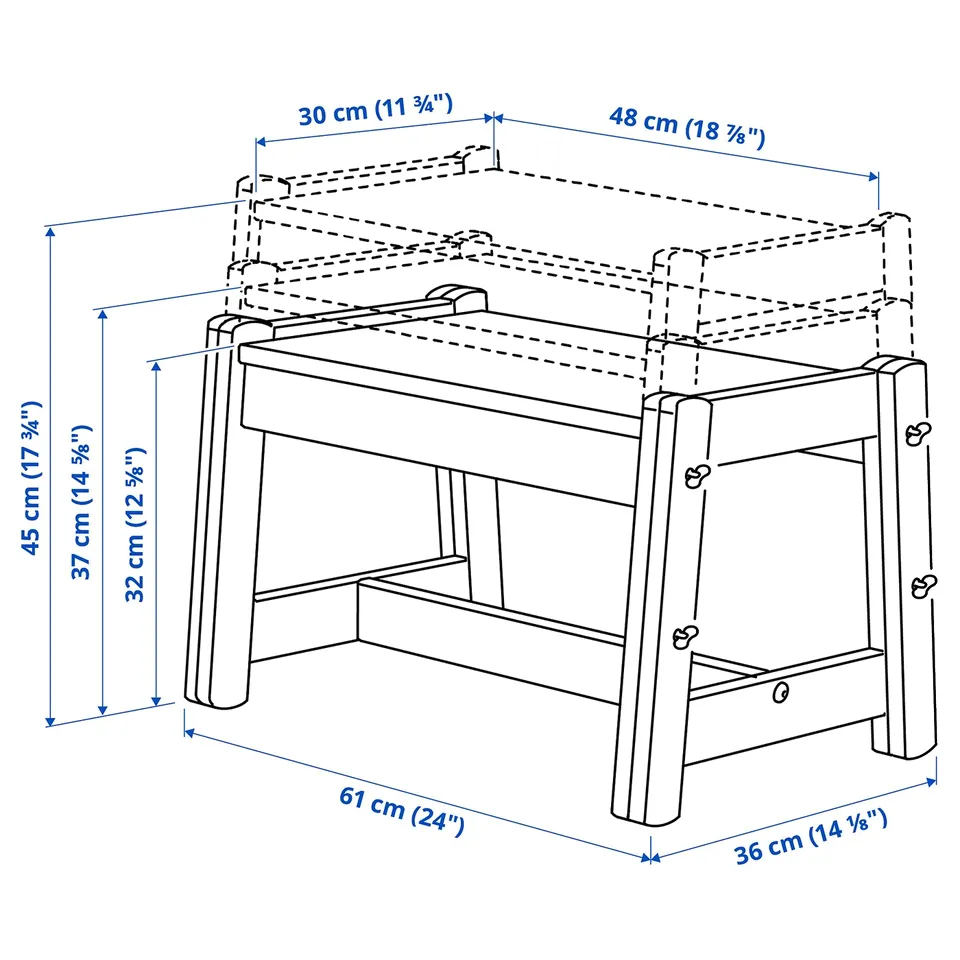 Illustration with measurements for the product: FLISAT.