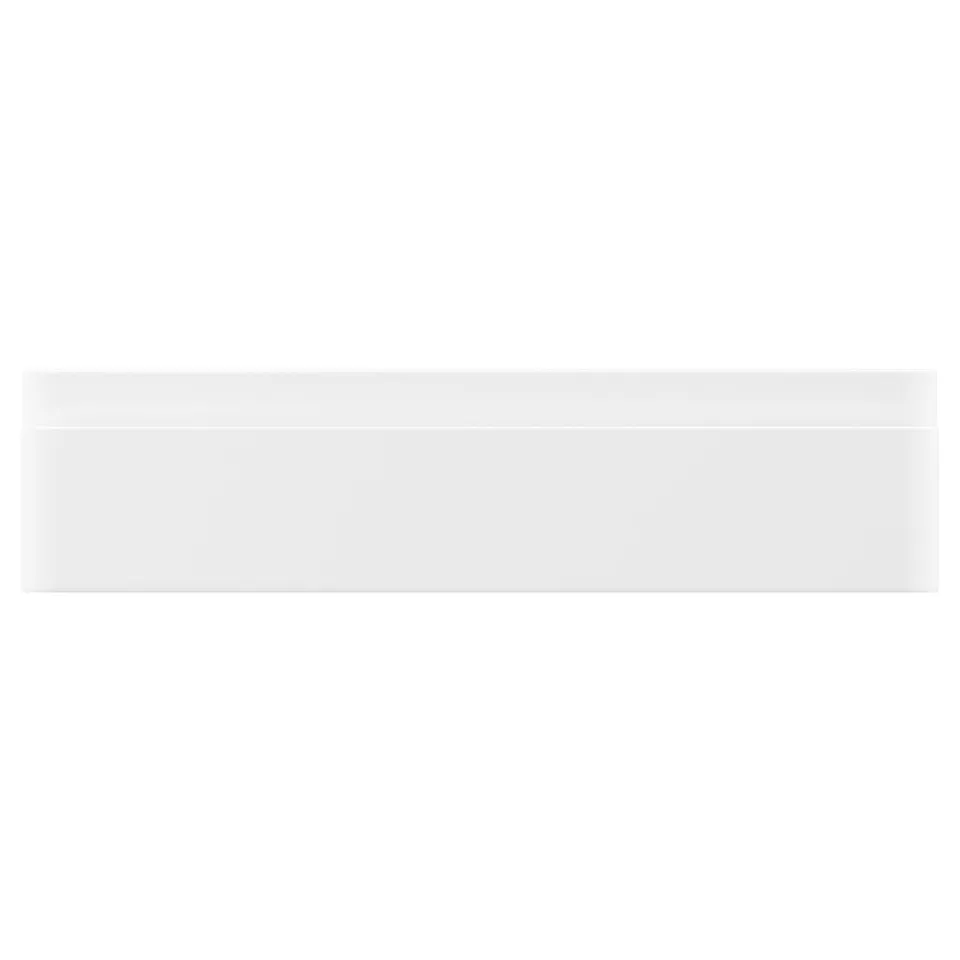 VOXTORP matte white drawer front with integrated handles, smooth and modern.