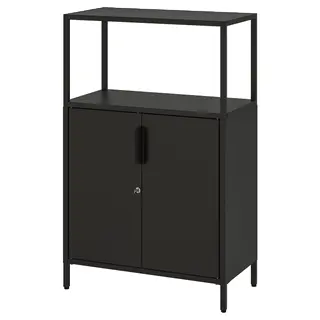 TROTTEN cabinet with doors, anthracite, 70x35x110 cm