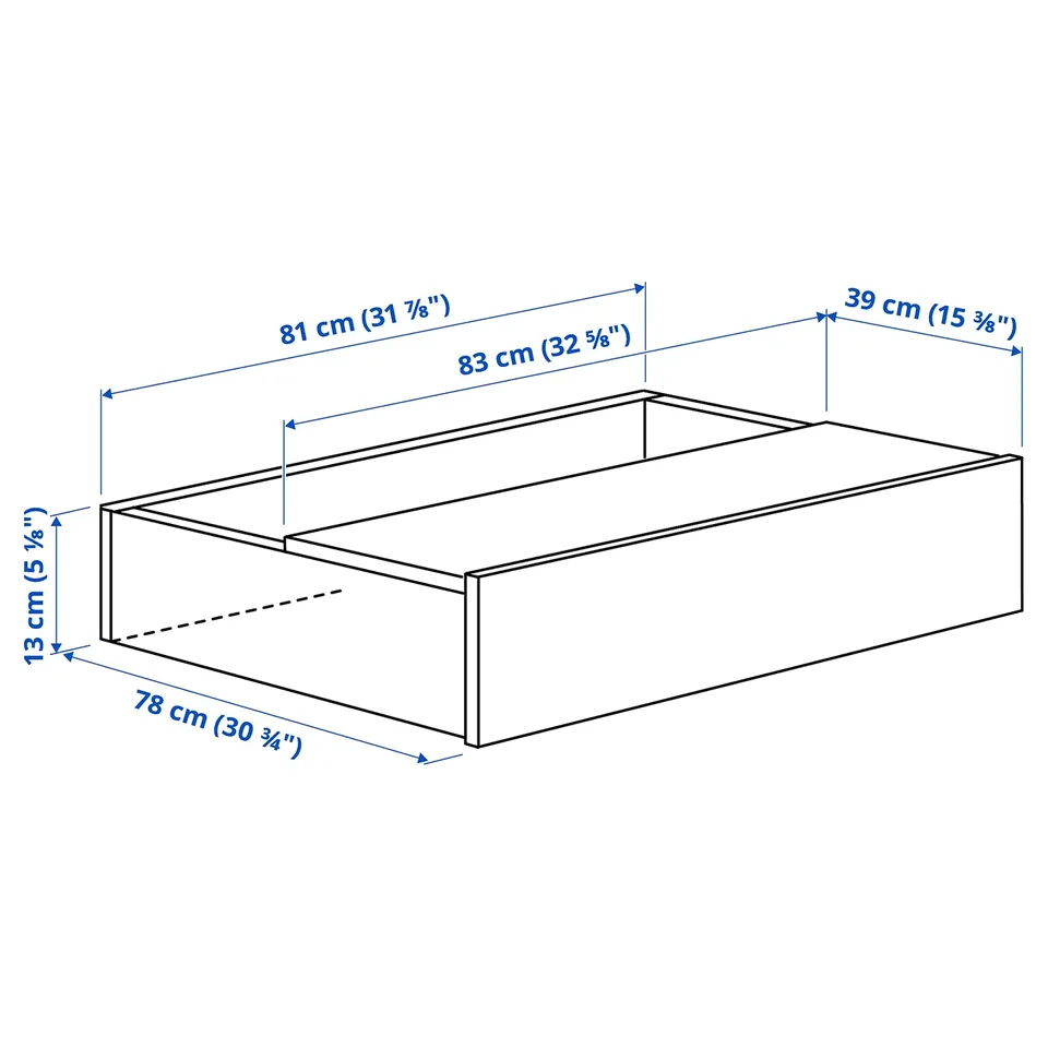 GLAMBERGET 2 bed storage boxes and 2 trays, pine