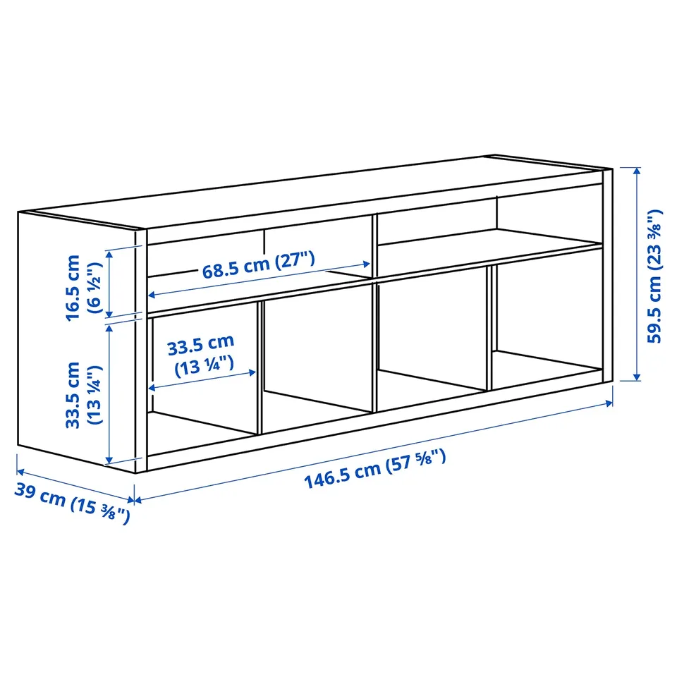 Illustration with measurements for the product: KALLAX.