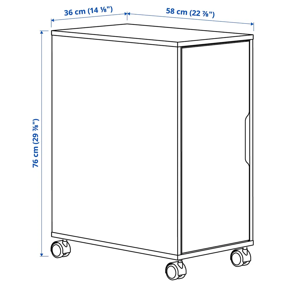 Illustration with measurements for the product: ALEX.