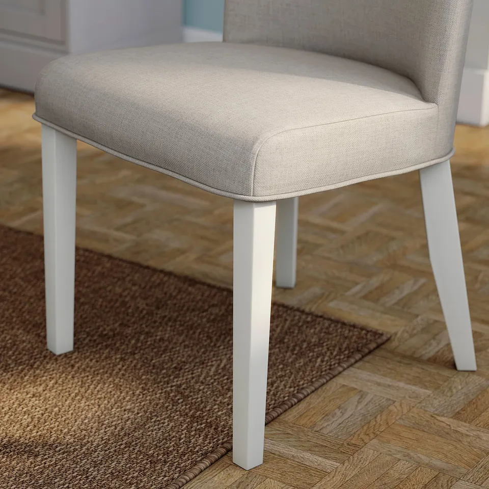 ROSENTORP / ROSENTORP Table and 6 chairs, white/Kilanda light beige white, 160/215x110 cm