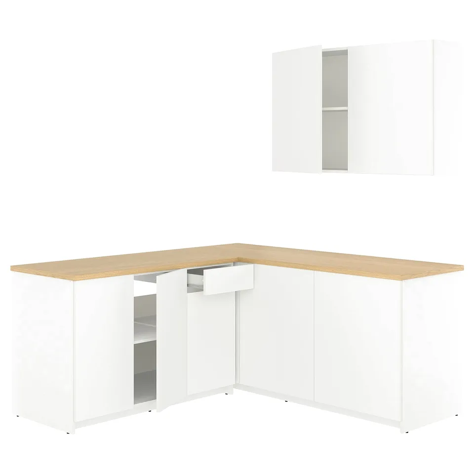 KNOXHULT Corner kitchen, white, 182x183x220 cm