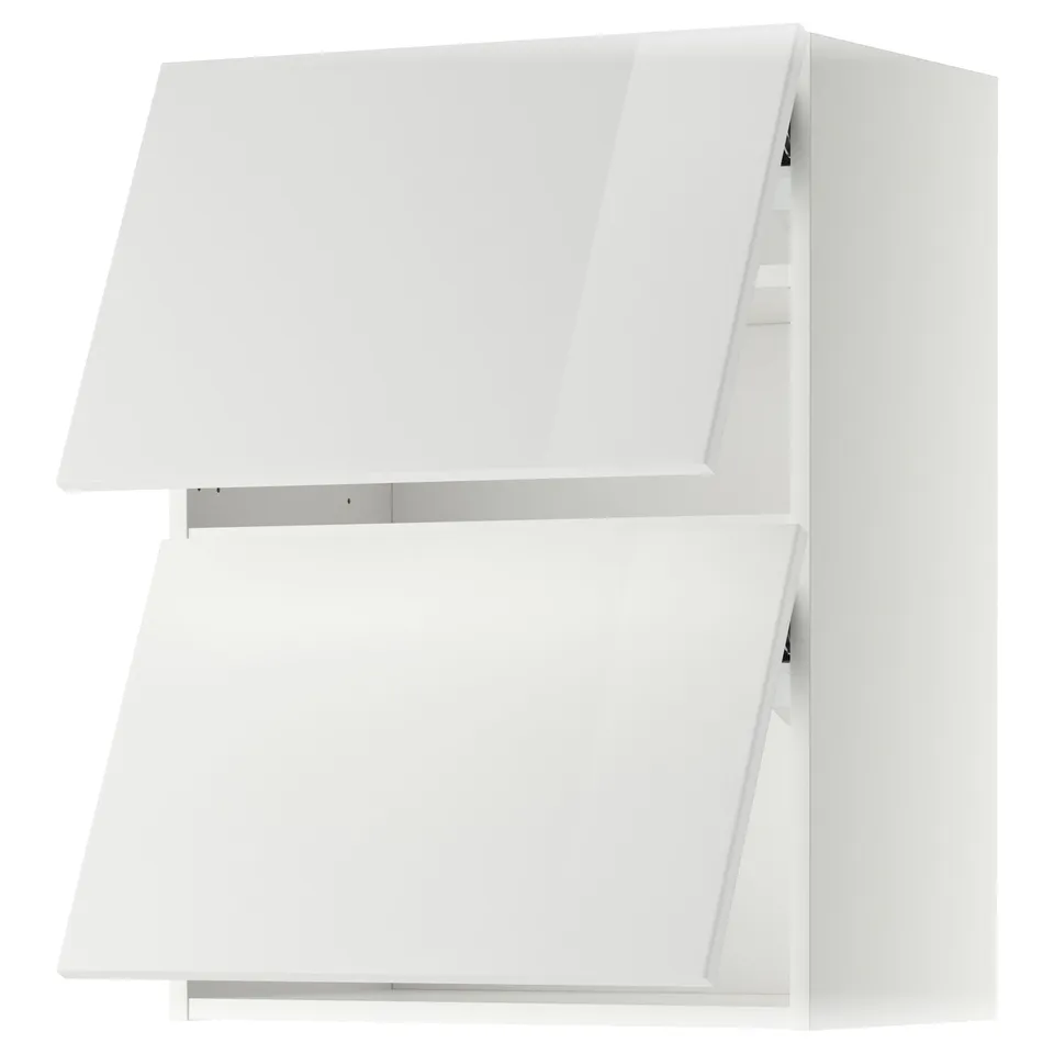 White modern kitchen cabinet with high gloss finish.