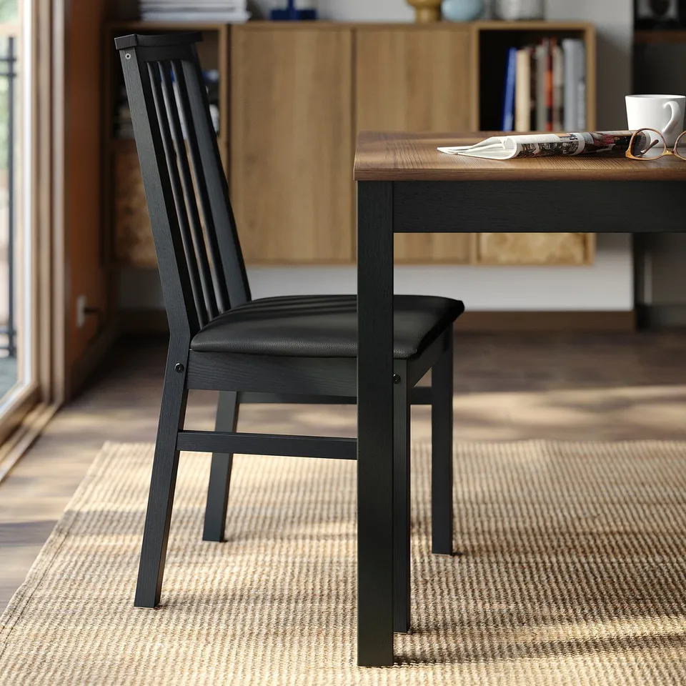 ÅLHULT / ÅLHULT Table and 4 chairs, black/brown/Bomstad black black, 120x80 cm