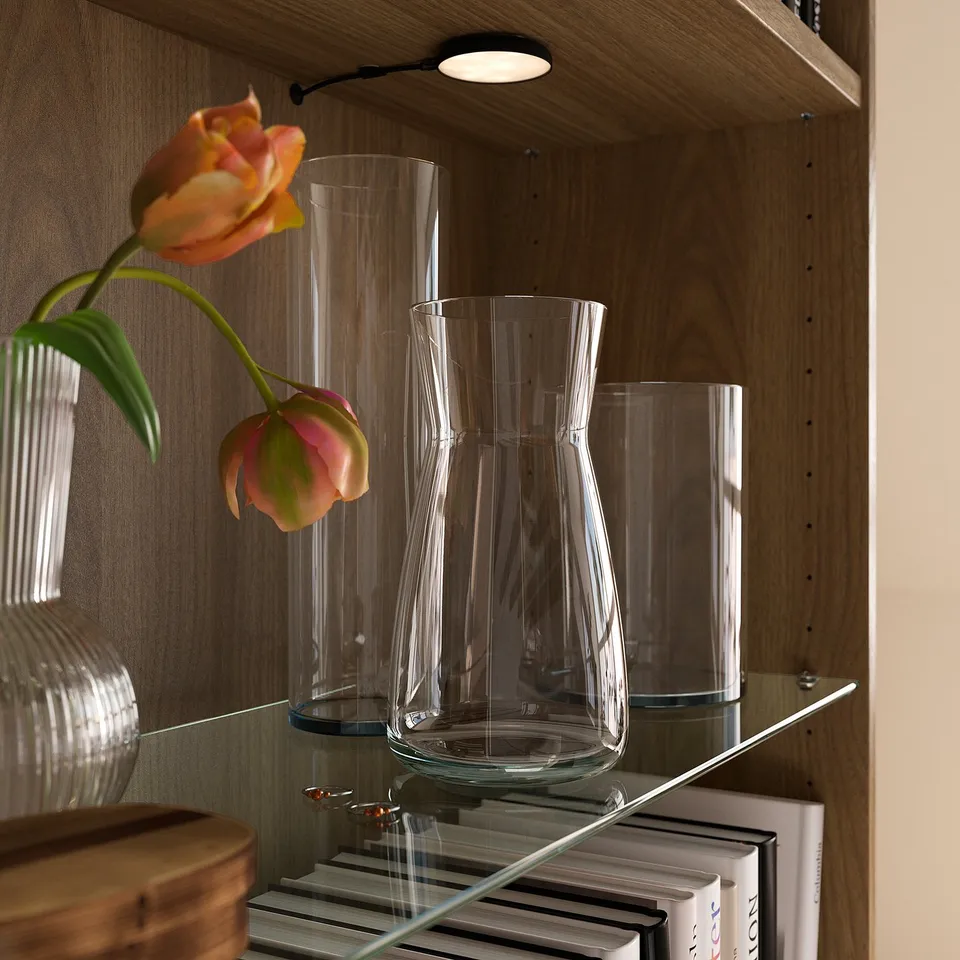 BILLY Extra shelf, glass, 76x26 cm