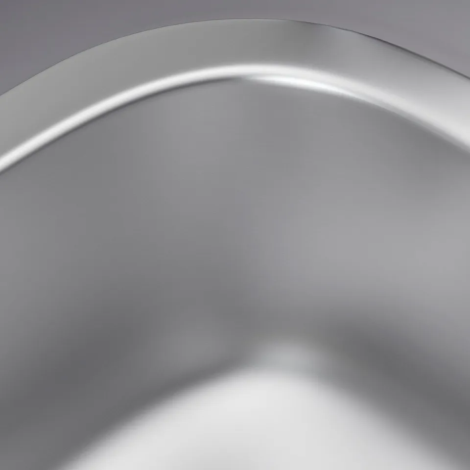 Close-up of FYNDIG sinks gleaming, stainless steel surface, showcasing its smooth texture and shiny finish.