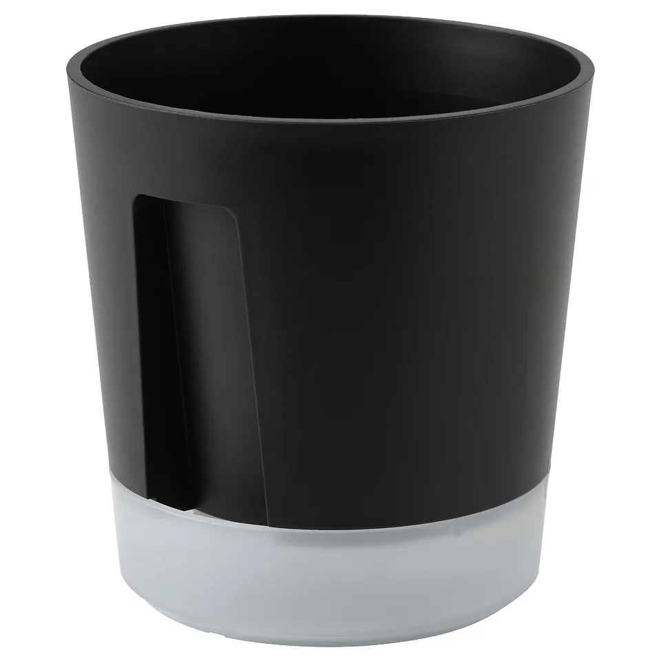 Black & white self-watering planter