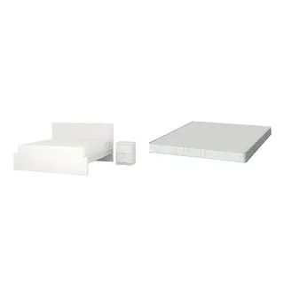 MALM/BRUKSVARA Bed with 16cm thick mattress, pocket sprung, foam, extra firm
