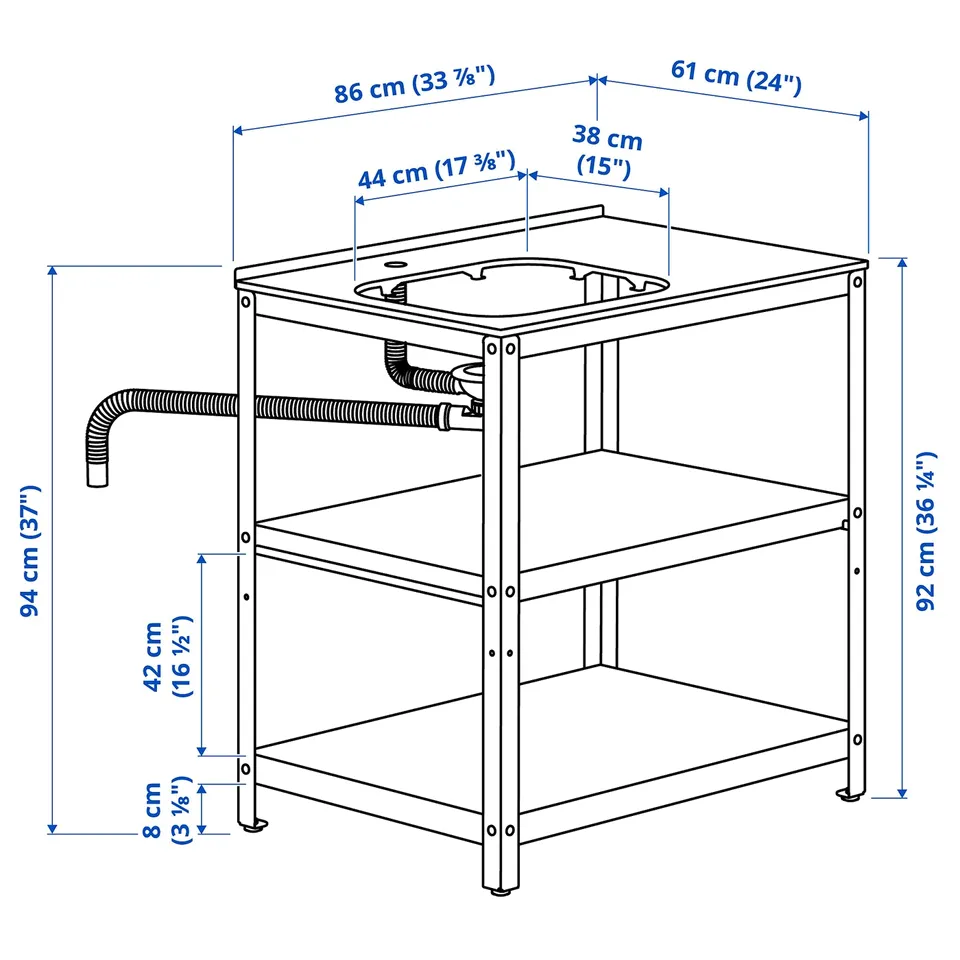 Illustration with measurements for the product: GRILLSKÄR.