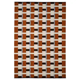 STOCKHOLM 2025 rug, flatwoven, white/brown/light blue handwoven, 240x350 cm