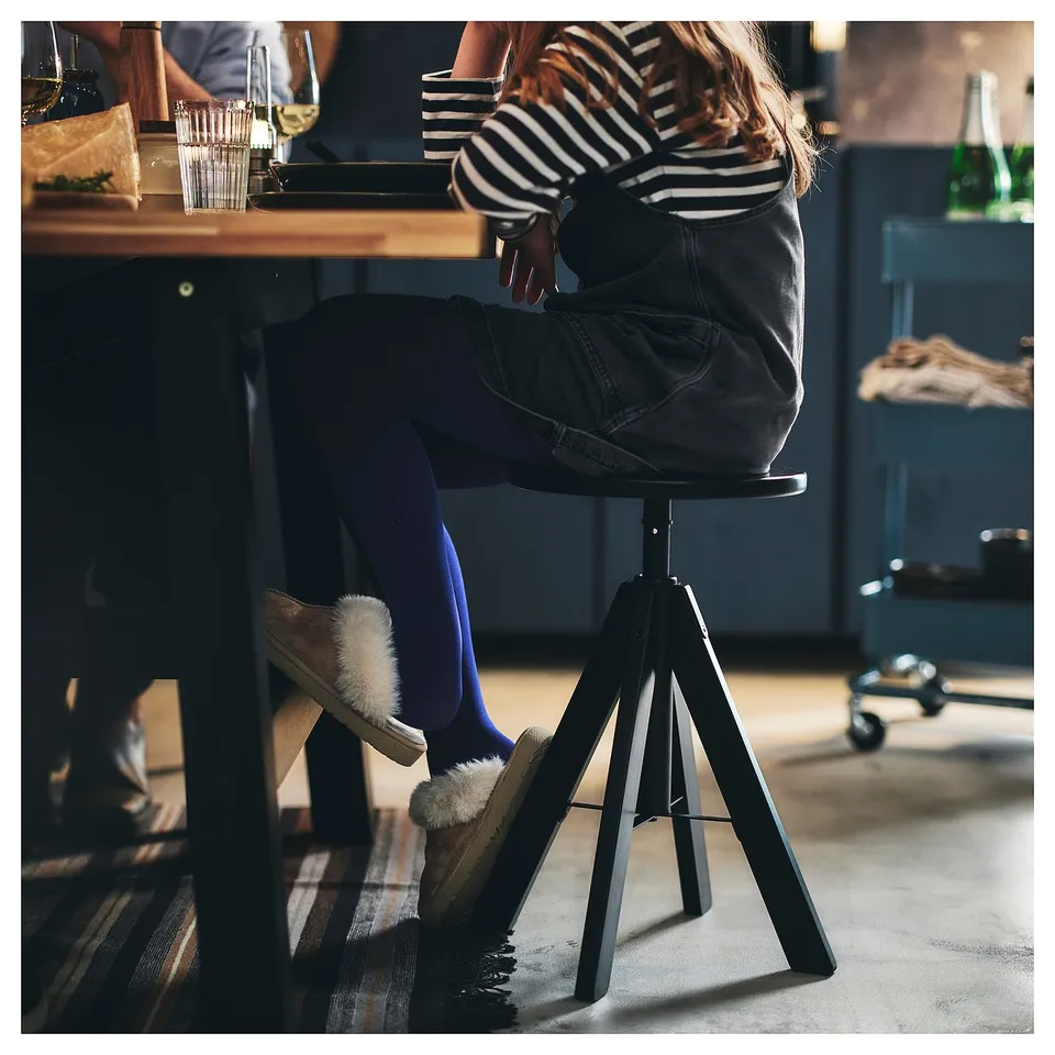 RUDSTORP Stool, black, 44-55 cm