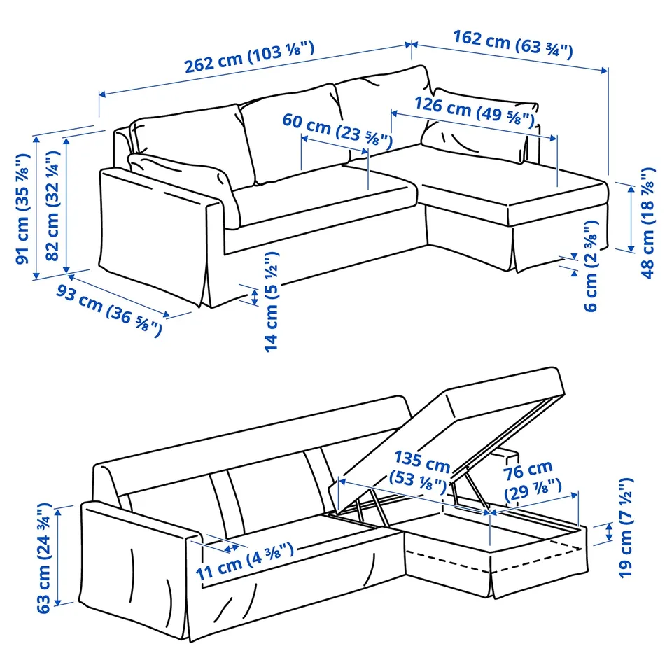 Illustration with measurements for the product: HYLTARP.