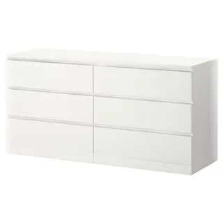 MALM chest of 6 drawers, white, 160x78 cm