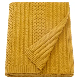 SÖRBYSKOGEN throw, yellow, 130x170 cm