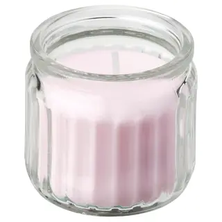 LUGNARE scented candle in glass, Jasmine/pink, Height 5 cm