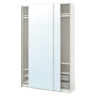 PAX / AULI wardrobe with sliding doors, white/mirror glass, 150x43x236 cm