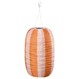 SOLVINDEN pendant lamp, stripe pattern solar-powered/orange pink, 43 cm