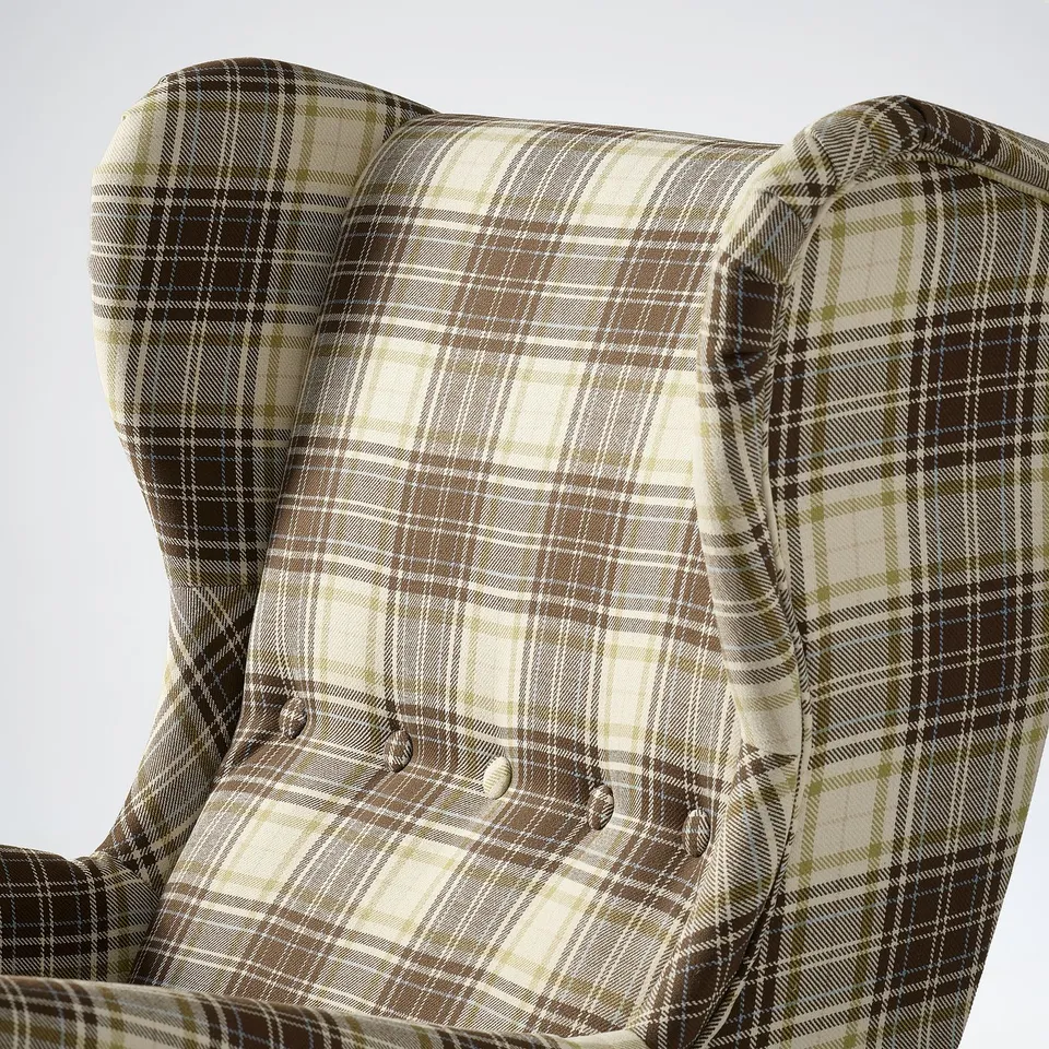 STRANDMON Wing chair, Talliden beige/brown