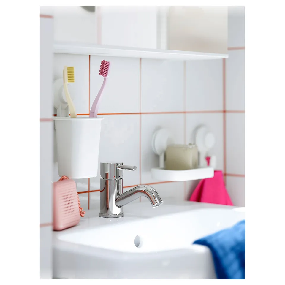 TISKEN Toothbrush holder with suction cup, white