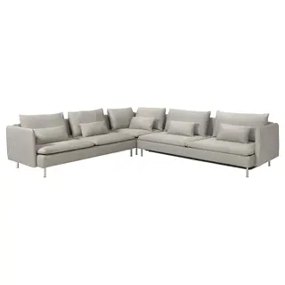 SÖDERHAMN corner sofa-bed, 6-seat, Viarp beige/brown, Depth 291 cm