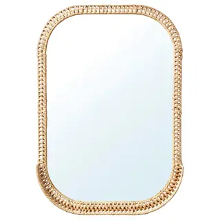 SOMMARBO mirror, rattan, Depth 9 x Height 76 x Width 53 cm