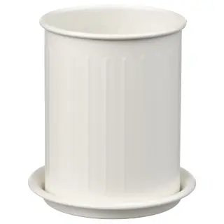 VÄLVÅRDAD cutlery stand, white/galvanised, 13 cm