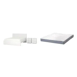 MALM/VESTERÖY Bed with 20cm thick mattress, pocket sprung, foam, extra firm
