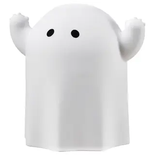 KUSTFYR LED decorative table lamp, ghost/battery-operated white, Height 126 mm