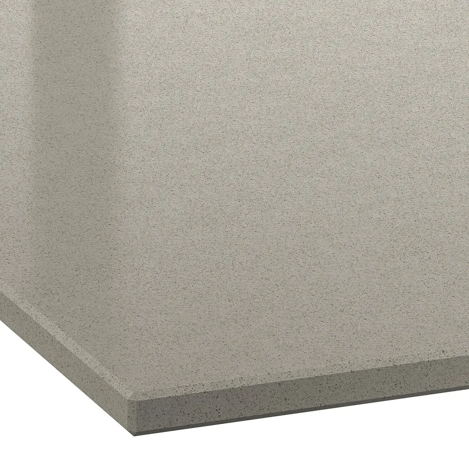 LOCKEBO Custom made worktop, light grey stone effect/glass composite, 1 m²x2.0 cm