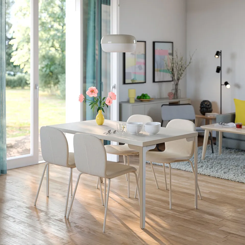SKÅLSTA Chair, Knäbäck beige/tubular metal/light grey-beige