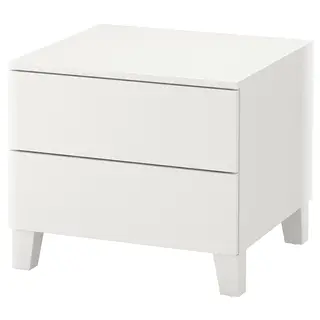 PLATSA chest of 2 drawers, white/Fonnes white, 60x57x53 cm
