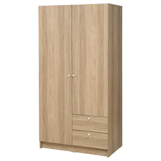 VILHATTEN wardrobe with 2 doors and 2 drawers, oak effect, 98x57x190 cm
