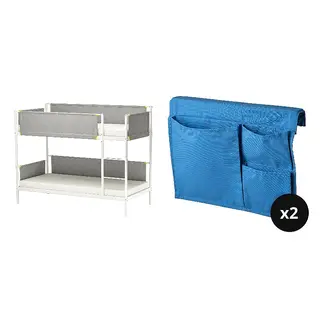 STICKAT/VITVAL set: bunk bed frame + bed pocket x2