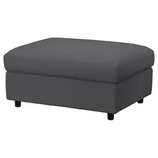 VIMLE footstool with storage, Hallarp grey, Height 48 x Length 98 x Width 73 cm