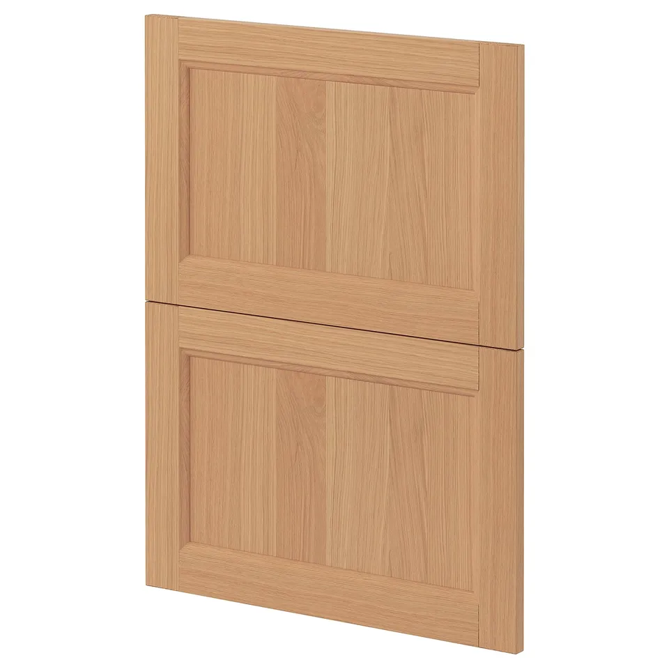Towels METOD cabinet door in light oak wood, rectangular shape, featuring a simple, flat design.
