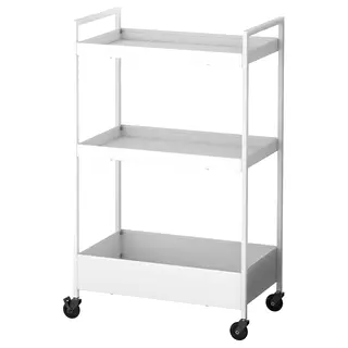 NISSAFORS trolley, lockable wheels white, Height 83 x Length 50.5 x Width 30 cm