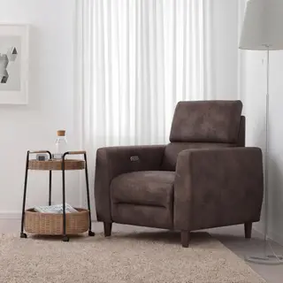RULLERUM/LUBBAN Recliner, electric/Trolley table with storage
