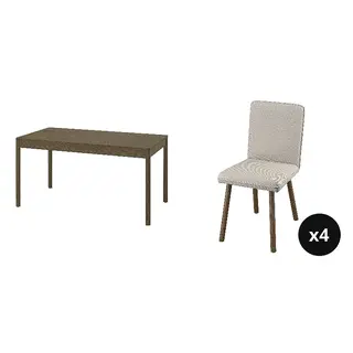 TONSTAD set: dining table + chair x4