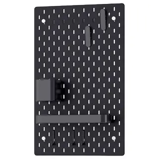 SKÅDIS pegboard combination, black, 36x56 cm