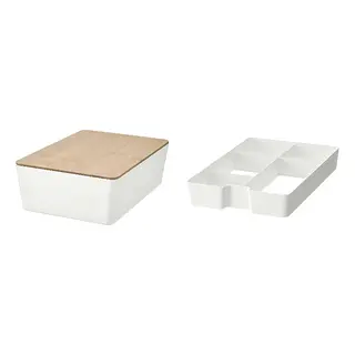 KUGGIS set: box with lid + insert with 5 compartments
