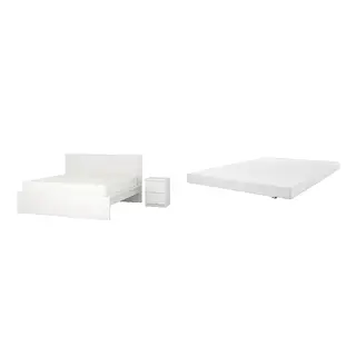 MALM/ÅKLABBEN Bed with 12cm thick mattress, latex, 5 comfort zones, medium firm