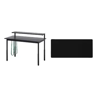 UTVISNING/LÅNESPELARE set: gaming desk with shelf + gaming mouse pad