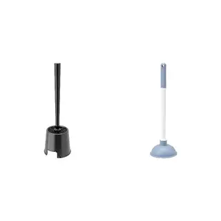 BOLMEN/HÖTRAMP set: toilet brush/holder + drain plunger
