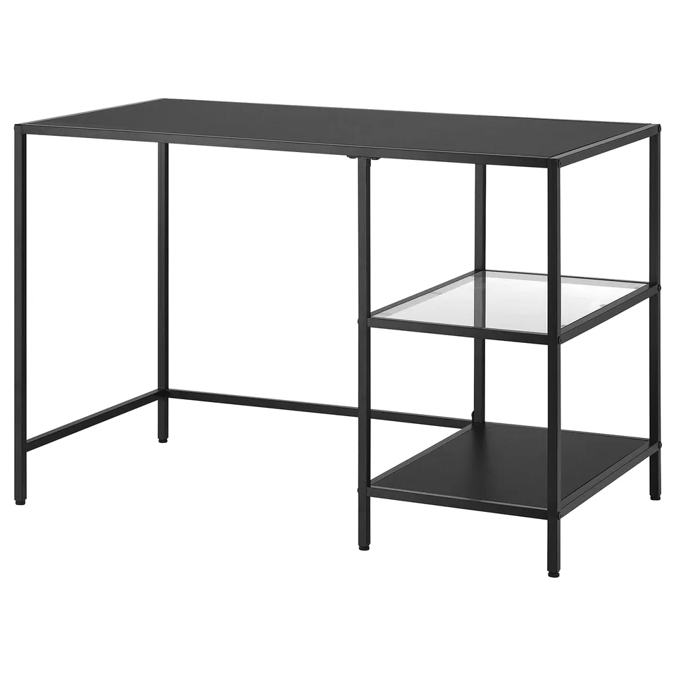 VITTSJÖ / KRYLBO Desk and chair, black-brown/dark beige