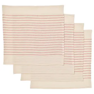 VIPPSTARR napkin, stripe pattern red/natural, 30x30 cm