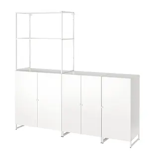 JOSTEIN shelving unit with doors, in/outdoor/white, 182x44x180 cm