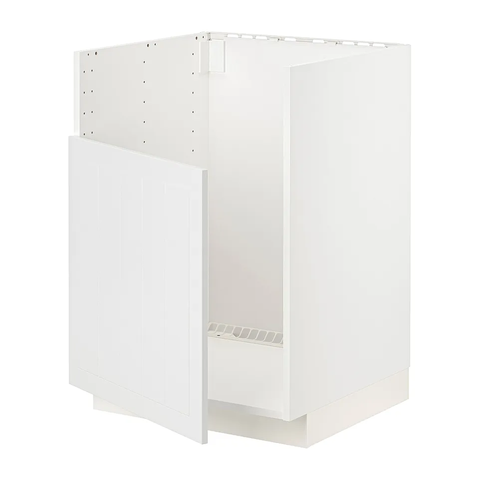 White METOD kitchen cabinet, square, modern design with clean lines.
